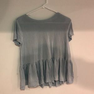 light blue peplum top